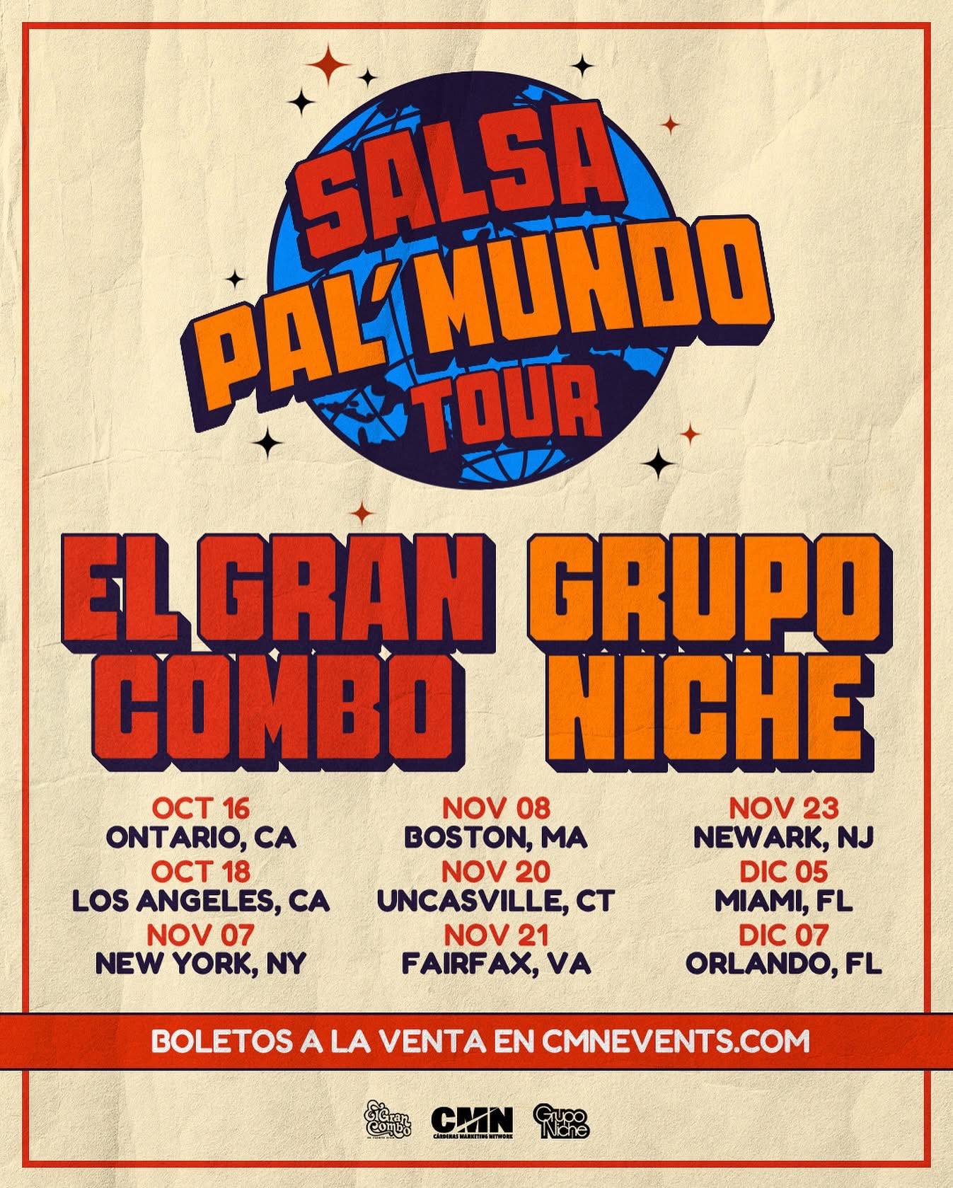 El Gran Combo de Puerto Rico Salsa Pa'l Mundo Tour Poster 2025